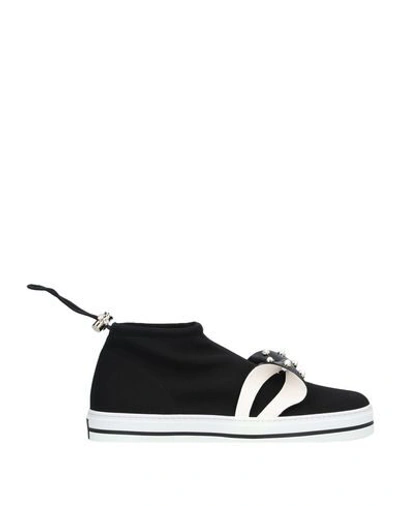 Shop Roger Vivier Woman Sneakers Black Size 5 Soft Leather, Textile Fibers