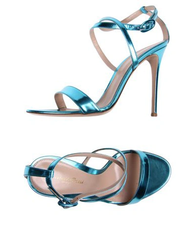 Shop Gianvito Rossi Sandals In Turquoise