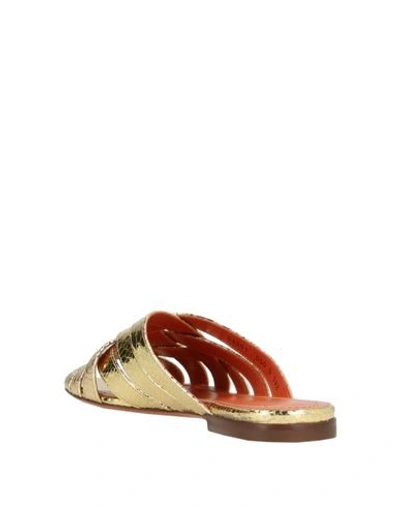 Shop Santoni Sandals In Gold