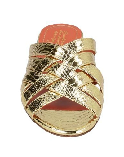 Shop Santoni Sandals In Gold