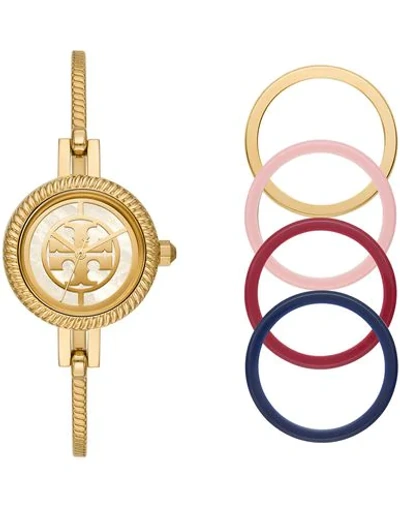 Shop Tory Burch Woman Wrist Watch Gold Size - Stainless Steel
