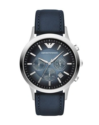 Shop Emporio Armani Wrist Watch In Dark Blue