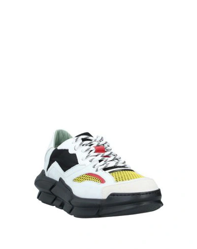 Shop Attimonelli's Man Sneakers White Size 9 Soft Leather, Textile Fibers