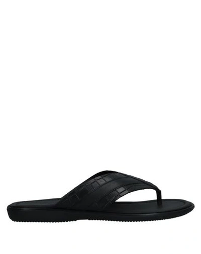 Shop Doucal's Toe Strap Sandals In Black