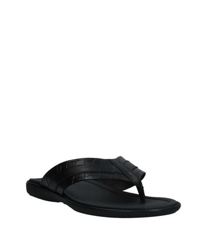 Shop Doucal's Toe Strap Sandals In Black