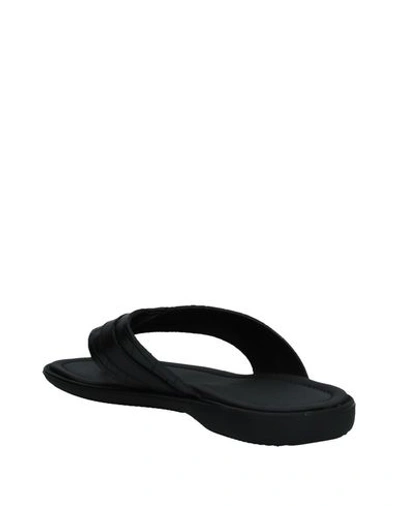 Shop Doucal's Toe Strap Sandals In Black