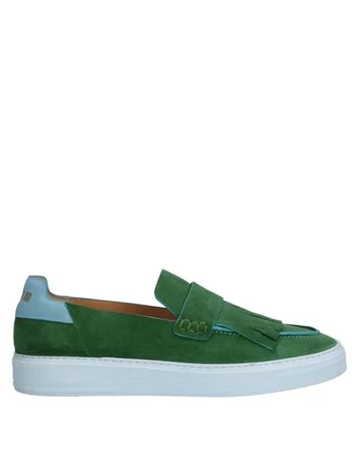 Shop Msgm Loafers In Green