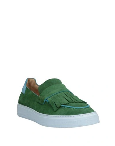 Shop Msgm Loafers In Green
