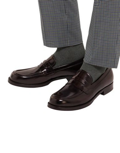 Shop Prada Loafers In Deep Purple