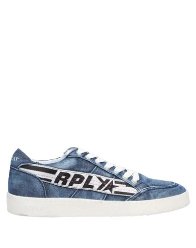 Shop Replay Sneakers In Slate Blue