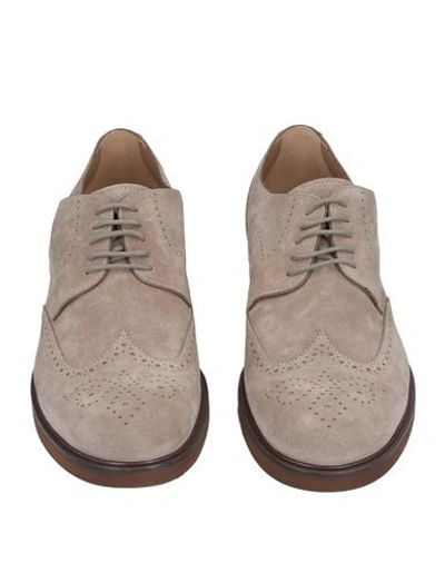 Shop Tod's Man Lace-up Shoes Dove Grey Size 12.5 Soft Leather
