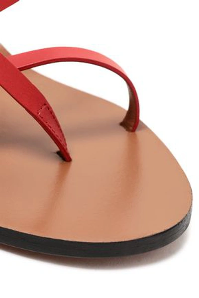 Shop Atp Atelier Nashi Leather Sandals In Red