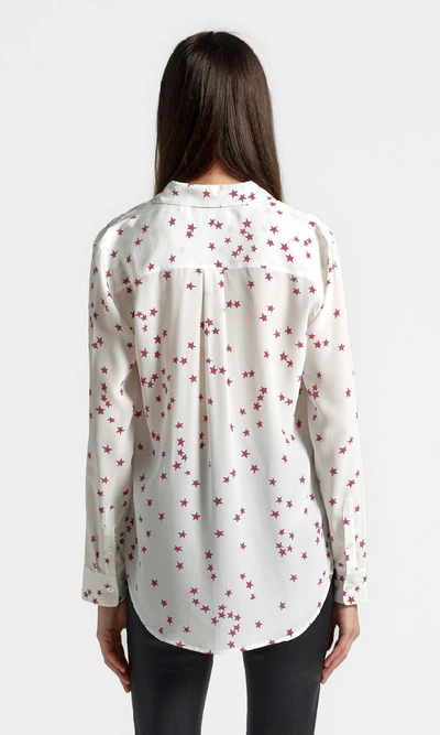 Shop Equipment Slim Signature Silk Shirt In Nature White/red Violet
