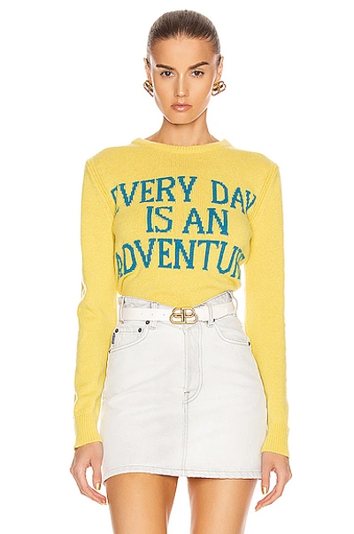 Shop Alberta Ferretti Everyday Is An Adventure Sweater In Yellow & Blue