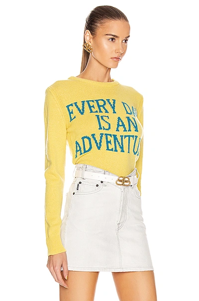 Shop Alberta Ferretti Everyday Is An Adventure Sweater In Yellow & Blue