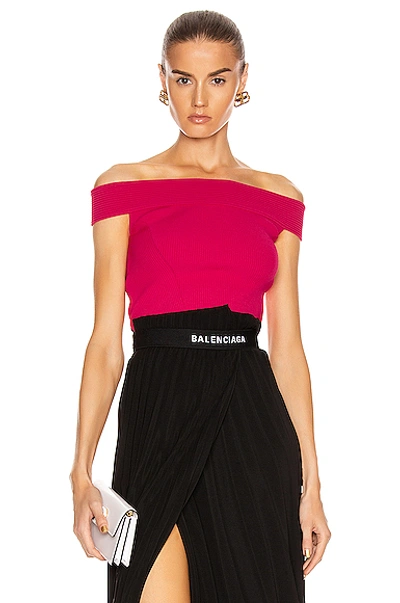 Shop Alexander Mcqueen Off The Shoulder Top In Orchid Pink