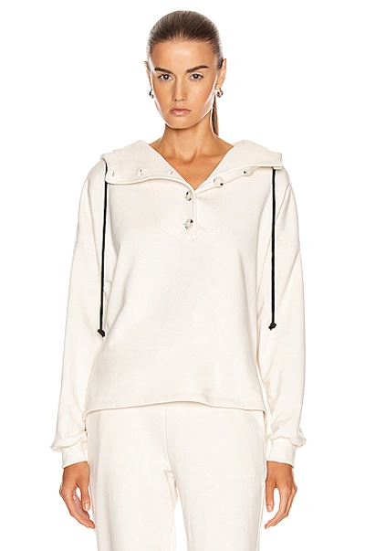 Shop The Range Contral Terry Button Hoodie In Dove