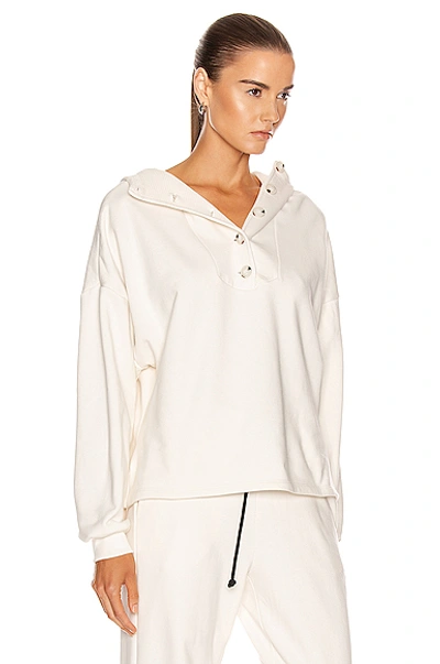 Shop The Range Contral Terry Button Hoodie In Dove