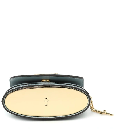 Shop Chloé Aby Lock Small Leather Shoulder Bag In Blue