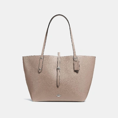 Shop Coach Market Tote In Silver/stone Dusty Rose