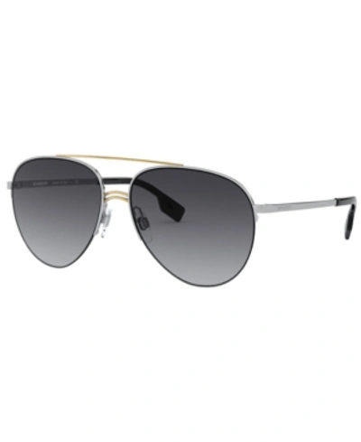 Shop Burberry Women's Sunglasses, Be3113 In Silver/gold/grey Gradient