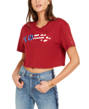 tommy hilfiger crop top t shirt