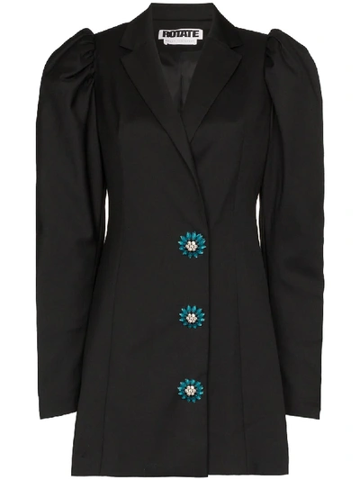 Shop Rotate Birger Christensen Carol Crystal-embellished Blazer Dress In Black