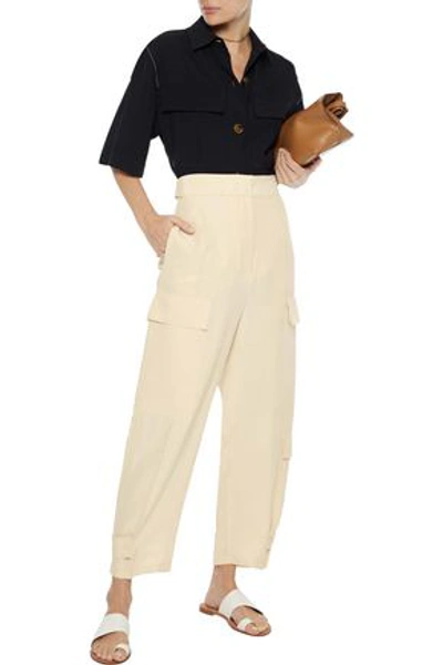 Shop Joseph Ronni Washed-silk Wide-leg Pants In Cream