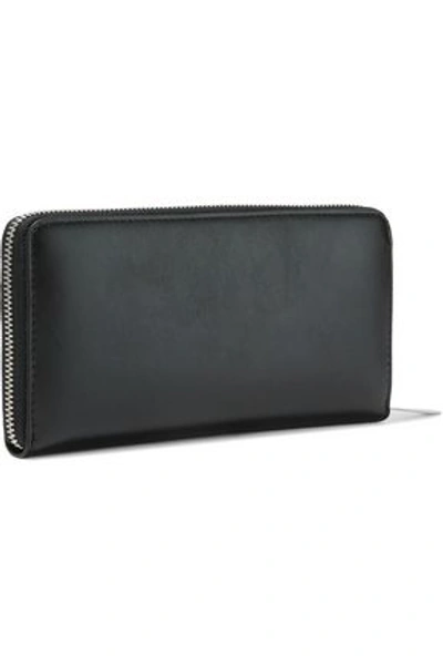 Shop Stella Mccartney Cutout Velvet And Faux Leather Continental Wallet In Black