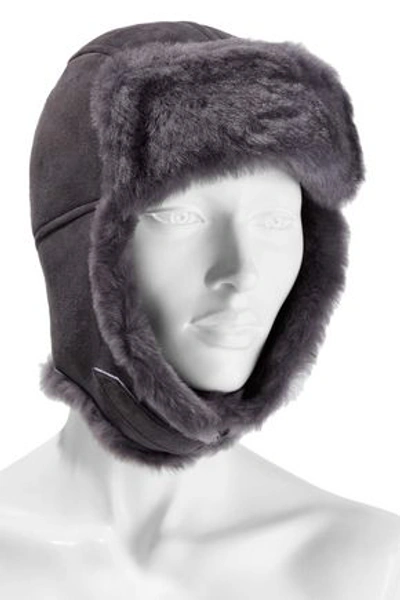 Shop Australia Luxe Collective Shearling Trapper Hat In Dark Gray