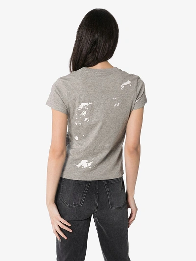 Shop Helmut Lang Logo Paint Cotton T-shirt In Grey