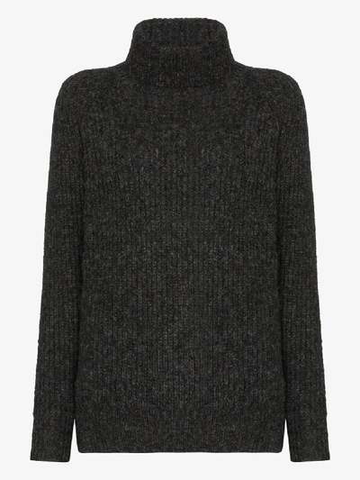 Shop Nili Lotan Douglas Knitted Sweater In Grey