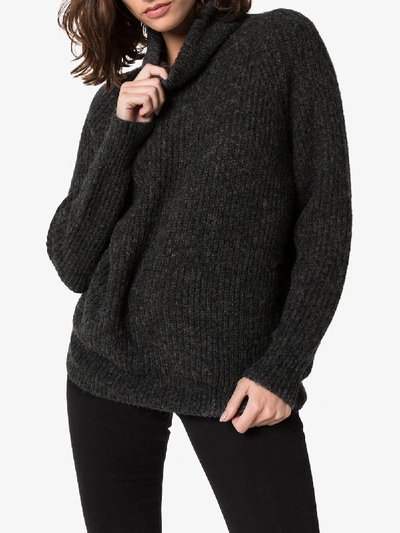 Shop Nili Lotan Douglas Knitted Sweater In Grey