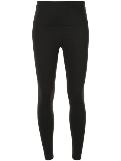 Shop Beyond Yoga Logo Detail Low-rise Leggings In Black