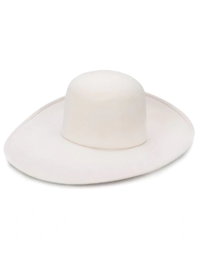 Shop Nina Ricci Wide Brimmed Hat In White