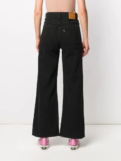 Shop Levi's Ribcage Wide-leg Jeans In Black