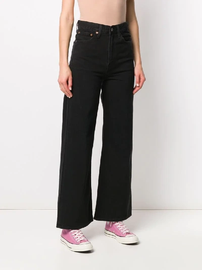 Shop Levi's Ribcage Wide-leg Jeans In Black