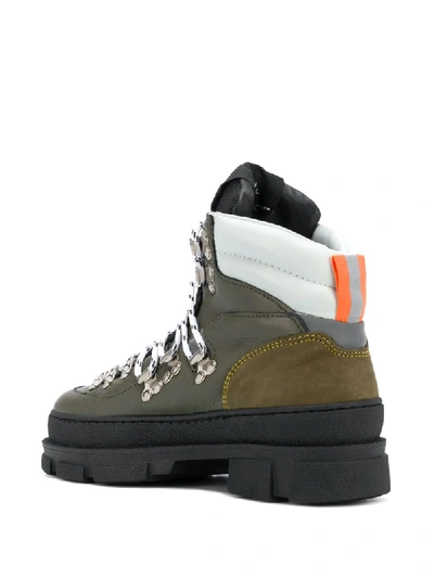 Shop Ganni Sporty Hiking Boots In Green