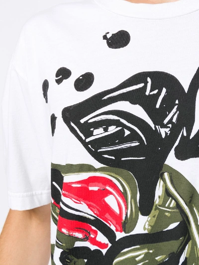 Shop Marni Painted Print T-shirt In White