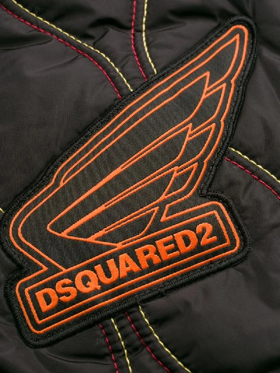 Shop Dsquared2 Embroidered Bomber Jacket In Black