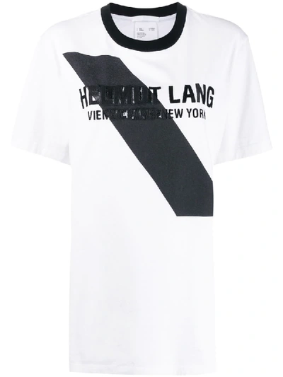 Shop Helmut Lang Logo Embellished T-shirt In White