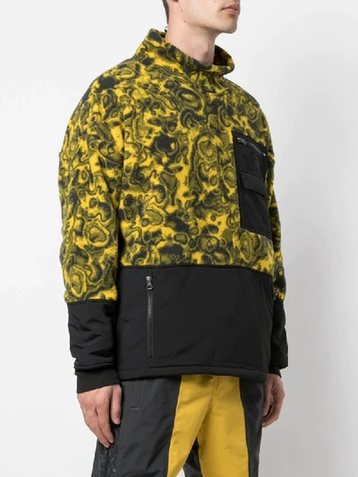 Shop The North Face Funnel Neck Fleece Jacket In Yellow