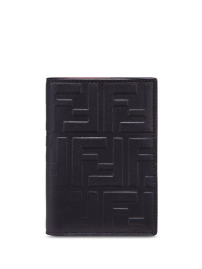 Shop Fendi Ff Motif Vertical Wallet In Black
