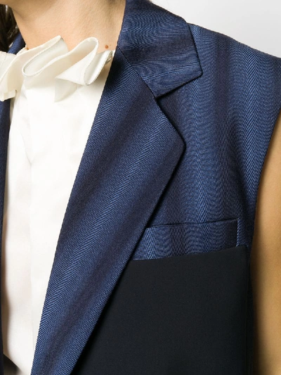 Shop Nina Ricci Striped Longline Tailored Vest In Blue