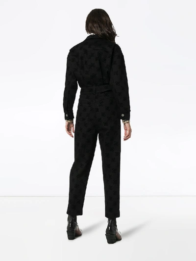 Shop Fendi 'karligraphy' Jumpsuit Mit Logo In Black