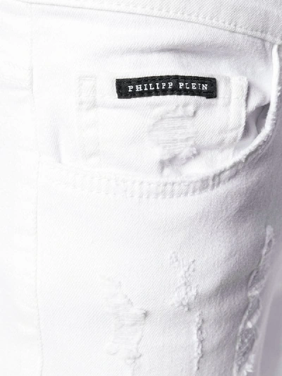 Shop Philipp Plein Super Straight Statement Jeans In White