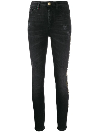 Shop Philipp Plein High Waisted Jeggings In Black