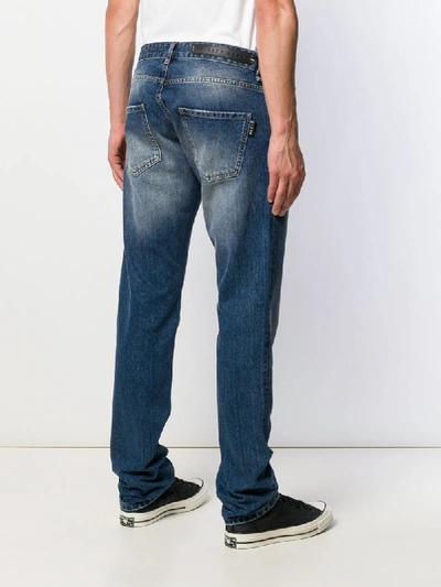 Shop Philipp Plein Straight Cut Original Jeans In Blue