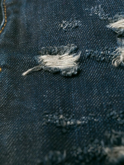 Shop Philipp Plein Distressed Boyfriend Jeans In Blue
