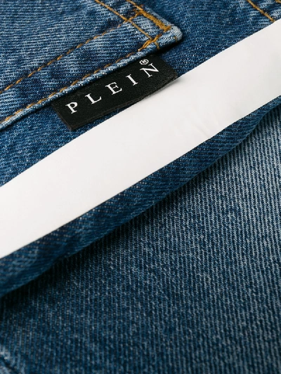 Shop Philipp Plein Side-striped Boyfriend Jeans In Blue